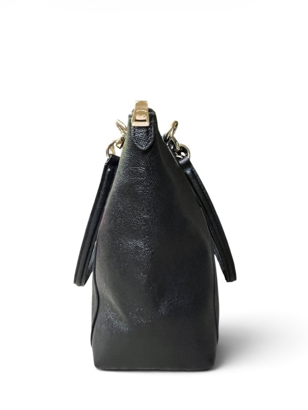 Coach Station Tote Bag in Black Crossgrain Leather w/Gold-Tone Hardware - Picture 9 of 16